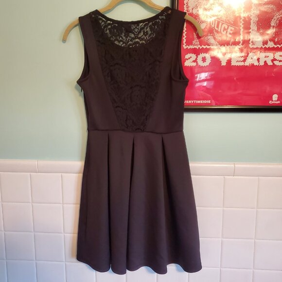 Forever 21 Y2K Tumblrcore Indie Black Fit and Flare Lace Mini Dress Size Small - Picture 7 of 10